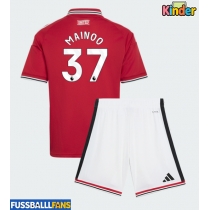 Manchester United Kobbie Mainoo #37 Heimtrikotsatz Kinder 2026-27 Kurzarm (+ Kurze Hosen)